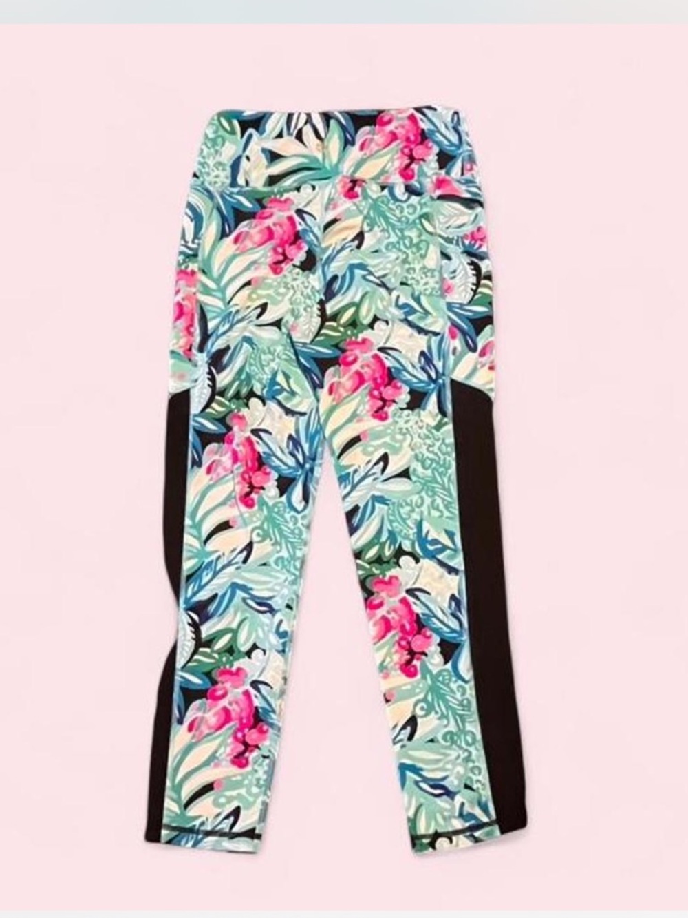 Lilly Pulitzer Luxletic Leggings M High Rise Floral Mesh 24’’ Inch UPF 50+